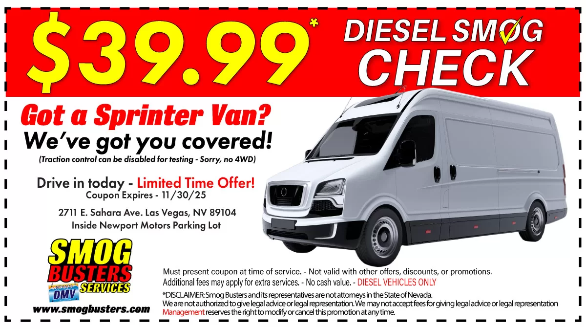 Diesel Smog Test in Las Vegas – $49.99 Special