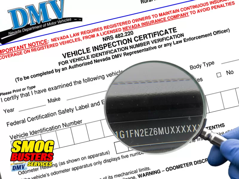 Authorized Nevada VIN Inspection at Smog Busters in Las Vegas